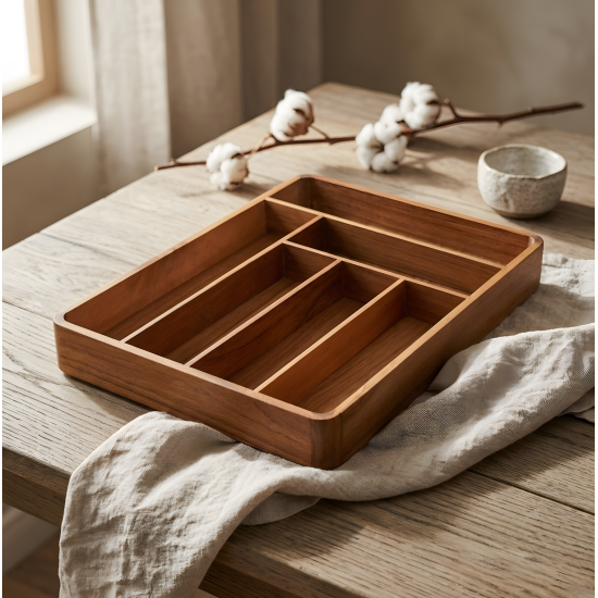 Wooden Cutlery Organizer